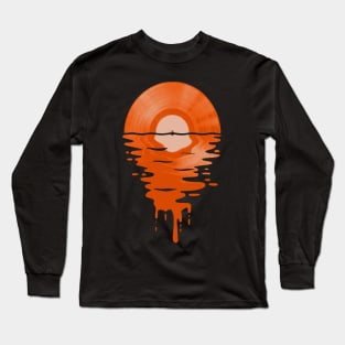 Cool Music Vinyl Retro Orange Long Sleeve T-Shirt